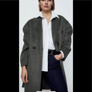 Zara wool blend short coat(runs L)